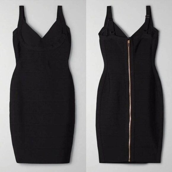 NWT ARITZIA Babaton Mason Bandage Dress Black Bodycon Adjustable Straps XXS - Picture 6 of 12
